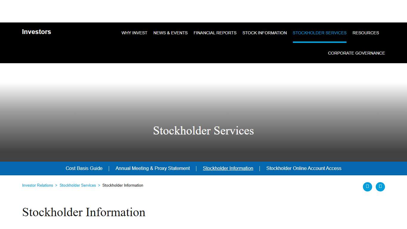Stockholder Information AT&T